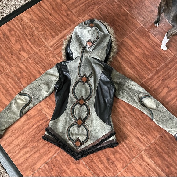 Rainbow serpent leather jacket by Anahata Designs - Picture 3 of 4